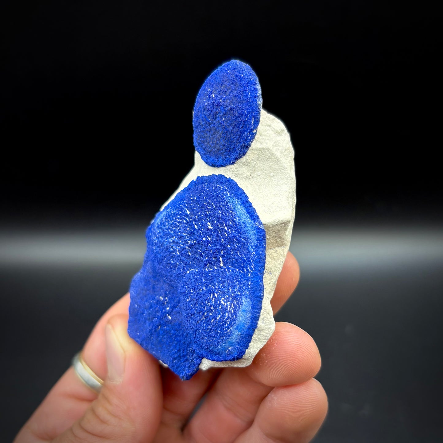 Azurite “Sun” on Kaolinite matrix  8.1 cm - Australia